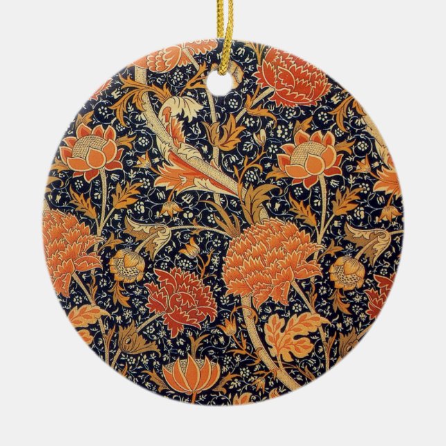 William Morris Wallpaper Cray Design Ceramic Ornament (Front)