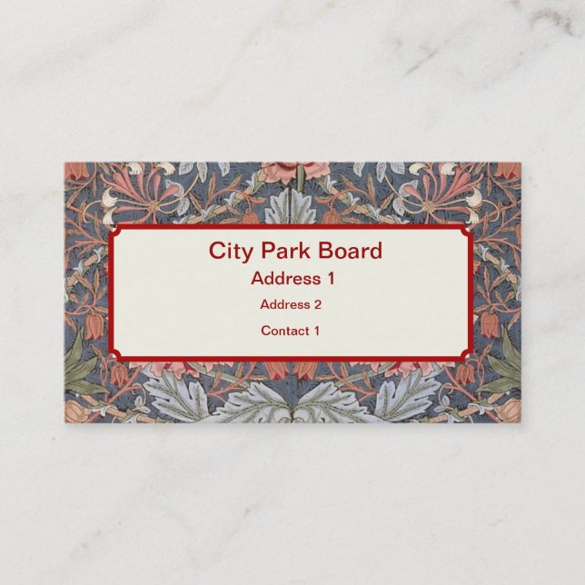 William Morris Wallpaper Designs Business Card (Front)