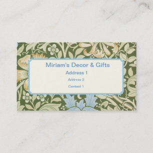 William Morris Wallpaper Designs Business Card