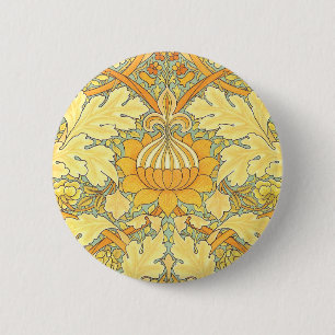 William Morris Wallpaper for St. James Place 2 Inch Round Button