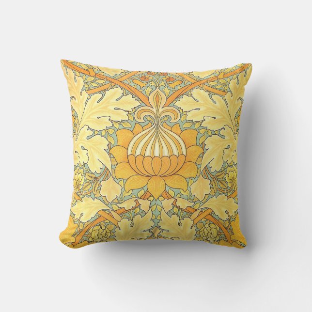William Morris Wallpaper for St. James Place Throw Pillow (Front)
