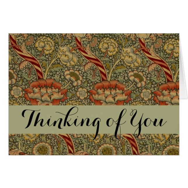 William Morris Wandle Anglais Floral Damask Design (Devant horizontal)