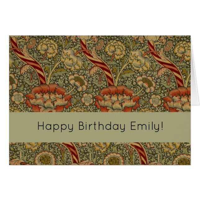 William Morris Wandle Anglais Floral Damask Design (Devant horizontal)