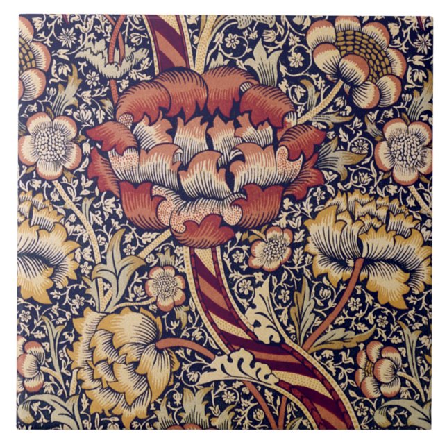 William Morris 'Wandle Chintz' Tile (Front)