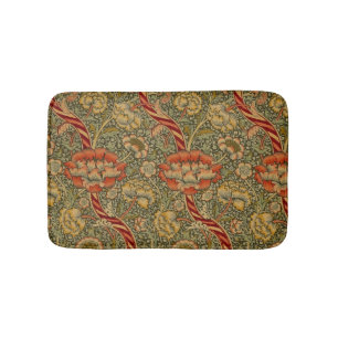 William Morris Wandle English Floral Damask Design Bath Mat
