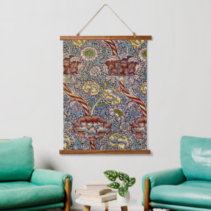 William Morris Wandle English Floral Damask Design Hanging Tapestry