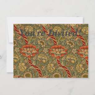 William Morris Wandle English Floral Damask Design Invitation