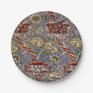 William Morris Wandle English Floral Damask Design Paper Plate