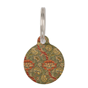 William Morris Wandle English Floral Damask Design Pet Tag
