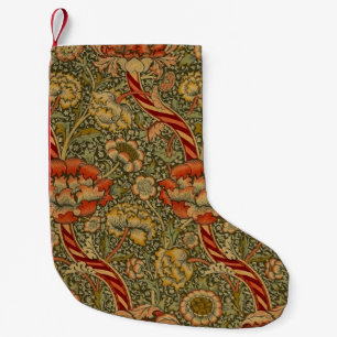 William Morris Wandle English Floral Damask Design Small Christmas Stocking