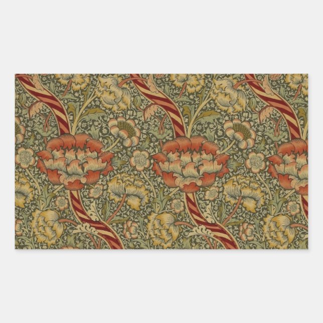 William Morris Wandle English Floral Damask Design Sticker (Front)