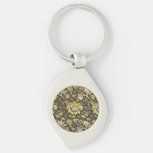 William Morris Wey Floral Arts Crafts Wallpaper Keychain