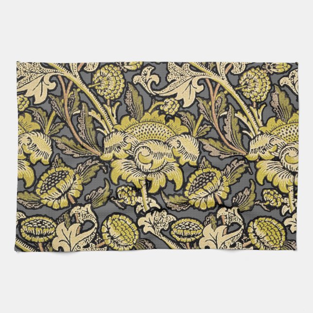 William Morris Wey Floral Arts Crafts Wallpaper Kitchen Towel (Horizontal)