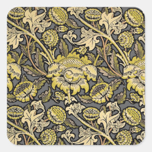 William Morris Wey Floral Arts Crafts Wallpaper Square Sticker