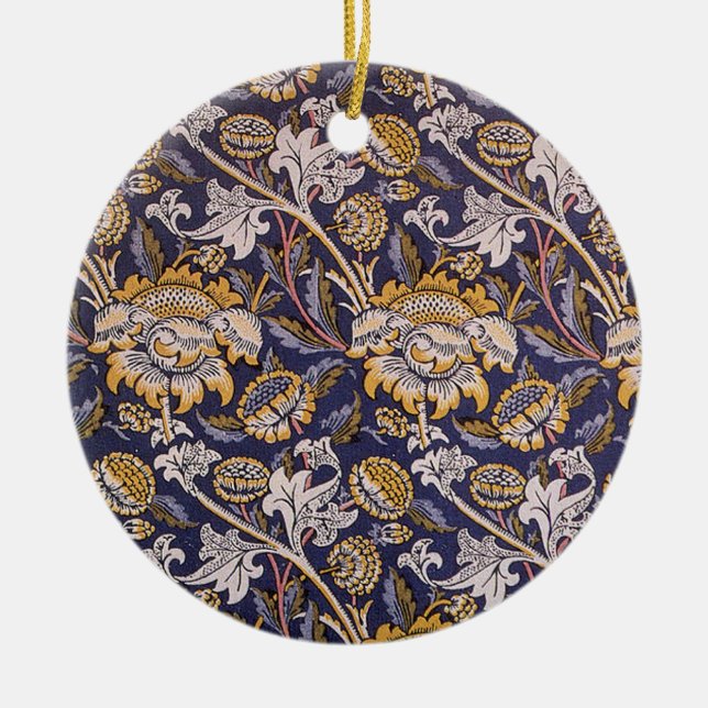 William Morris Wey Floral Wallpaper Ceramic Ornament (Front)