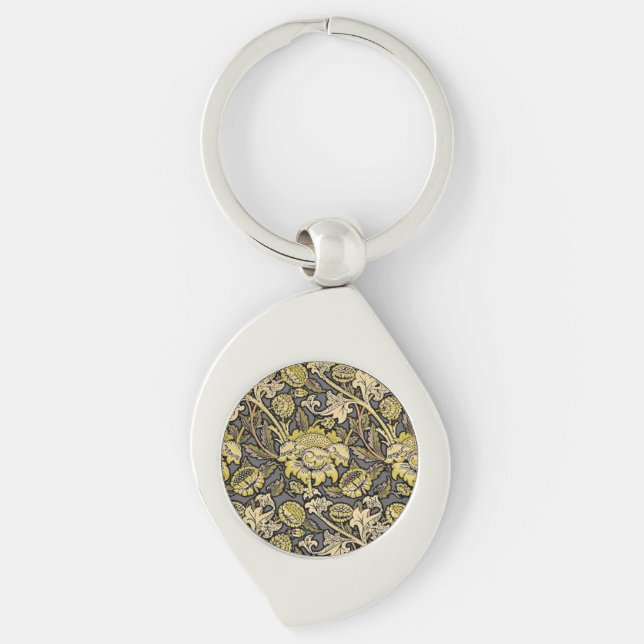 William Morris Wey Floral Wallpaper Keychain (Front)