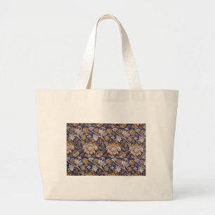 William Morris Wey Floral Wallpaper Large Tote Bag