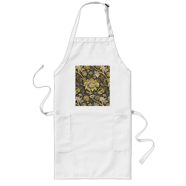 William Morris Wey Floral Wallpaper Long Apron (Front)
