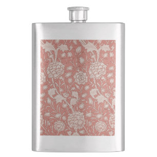William Morris Wild Tulip Classic Victorian Design Hip Flask