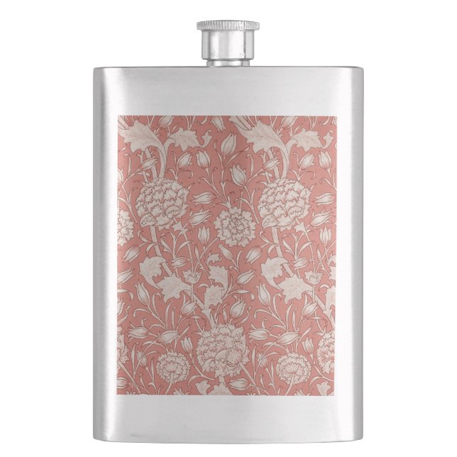 William Morris Wild Tulip Classic Victorian Design Hip Flask (Front)