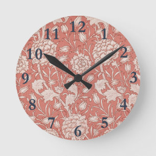 William Morris Wild Tulip Classic Victorian Design Round Clock