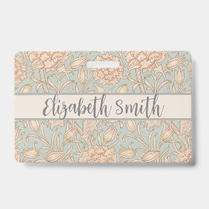 William Morris Wild Tulip Flower Floral Design Badge