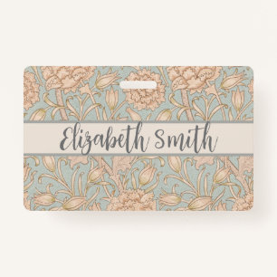 William Morris Wild Tulip Flower Floral Design Badge