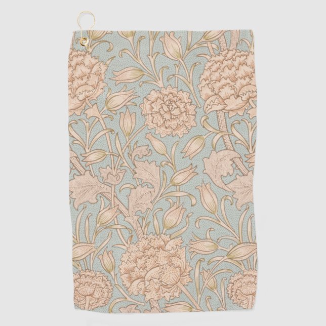 William Morris Wild Tulip Flower Floral Design Golf Towel (Front)