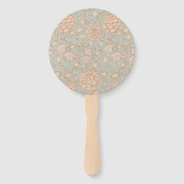 William Morris Wild Tulip Flower Floral Design Hand Fan (Front)