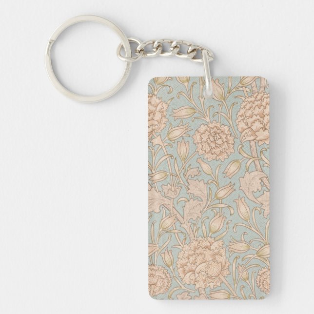 William Morris Wild Tulip Flower Floral Design Keychain (Front)