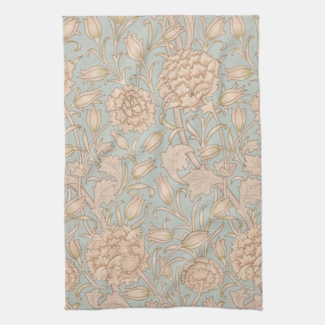 William Morris Wild Tulip Flower Floral Design Kitchen Towel (Vertical)