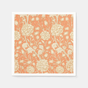 William Morris Wild Tulip Orange Floral Art Napkin