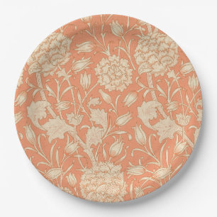 William Morris - Wild Tulips - Floral Peach Paper Plate