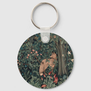William Morris Wildlife Fox Greenery Art Print Keychain