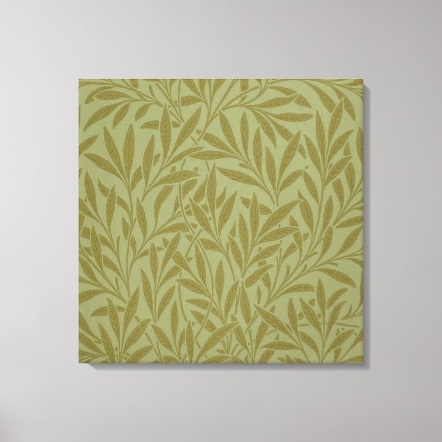 William Morris Willow Antique Green Leaf Vine Art Canvas Print (Front)