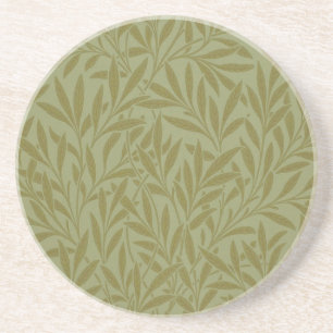 William Morris Willow Antique Green Leaf Vine Art Coaster
