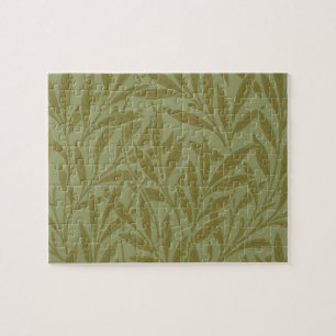 William Morris Willow Antique Green Leaf Vine Art Jigsaw Puzzle