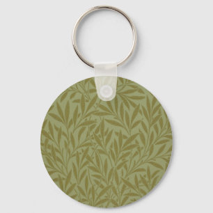 William Morris Willow Antique Green Leaf Vine Art Keychain