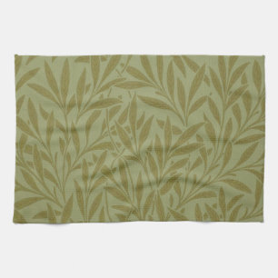 William Morris Willow Antique Green Leaf Vine Art Kitchen Towel