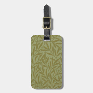 William Morris Willow Antique Green Leaf Vine Art Luggage Tag