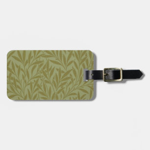 William Morris Willow Antique Green Leaf Vine Art Luggage Tag