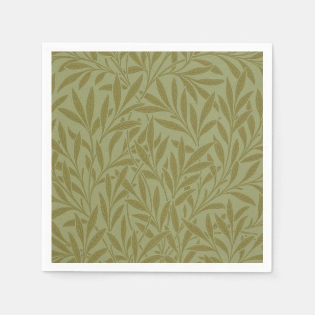 William Morris Willow Antique Green Leaf Vine Art Napkin (Front)