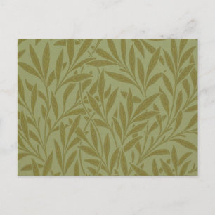 William Morris Willow Antique Green Leaf Vine Art Postcard