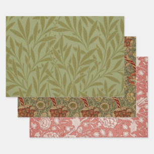 William Morris Willow Antique Green Leaf Vine Art Wrapping Paper Sheet