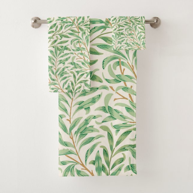 William Morris. Willow Bough. Bath Towel Set (Insitu)