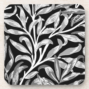 William Morris Willow Bough, Black, White & Grey Coaster