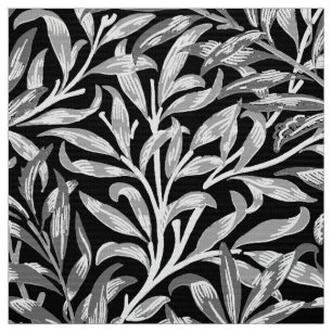William Morris Willow Bough, Black, White & Grey Fabric