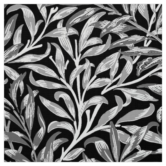 William Morris Willow Bough, Black, White & Grey Fabric (Swatch)