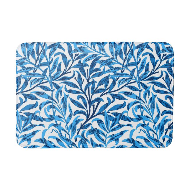 William Morris Willow Bough, Cobalt Blue & White Bath Mat (Front)