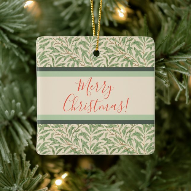 William Morris Willow Bough Garden Flower Classic Ceramic Ornament (Tree)